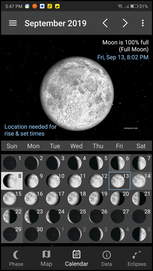 오늘의 무료 어플 - 달 관찰하기